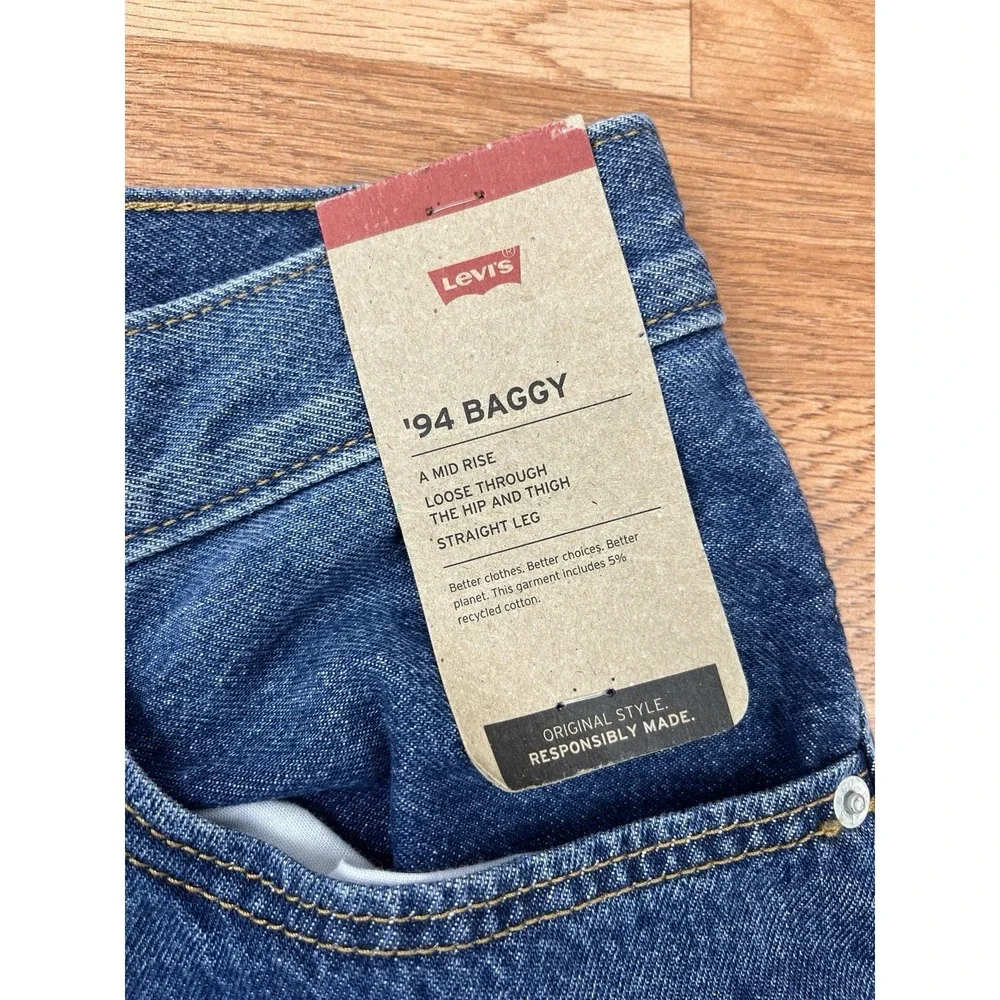 Levi's '94 Baggy Mid Rise Straight Leg Loose Jeans Men's Size 34 x 31 NEW
